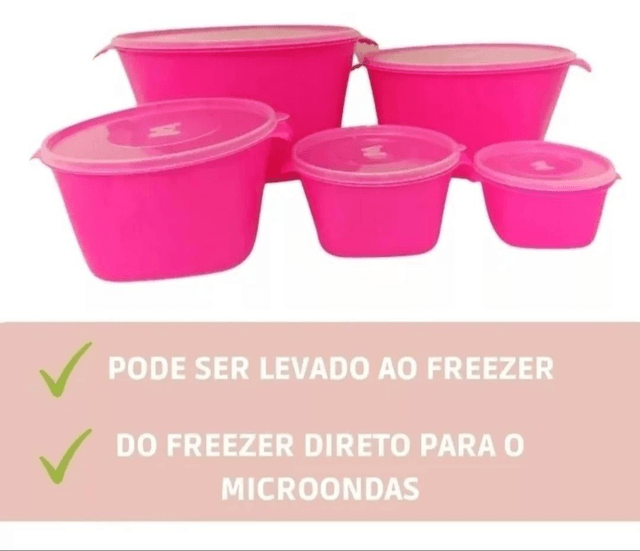 Jogo De Potes Porta Mantimentos 5 Peças De Plástico Acquamar

