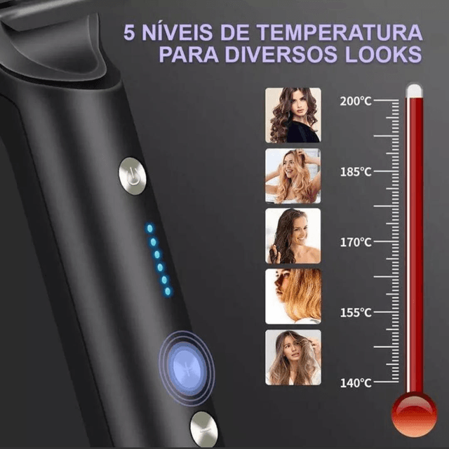Escova Alisadora bivolt 5 em 1 alisa hidrata