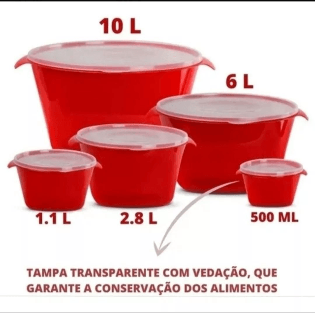 Jogo De Potes Porta Mantimentos 5 Peças De Plástico Acquamar

