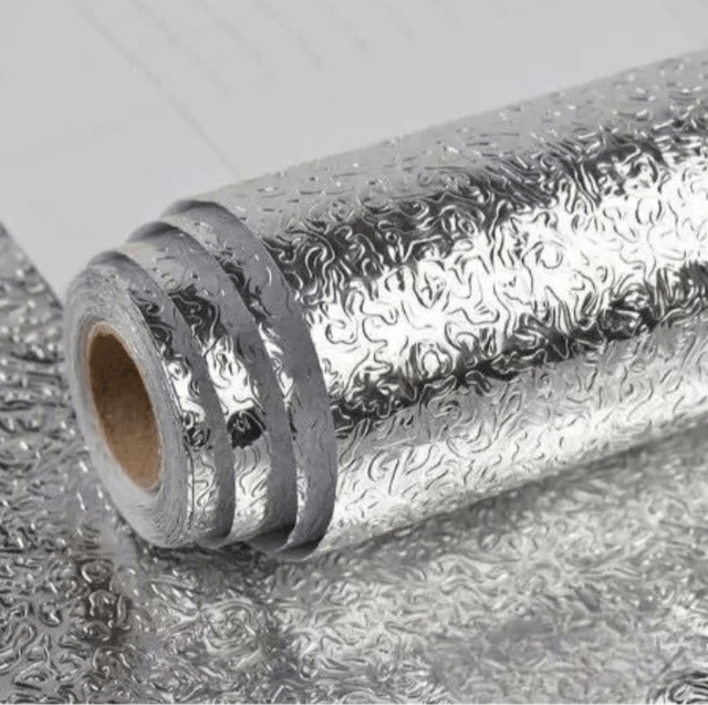 Papel De Parede 5 Metros De Aluminio Rolo Adesivo 3D Prova Da Agua Para Cozinha Adesivo