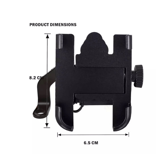 Suporte Pra Celular Com USB Pra Moto De Ferro com Carregador Retrovisor
