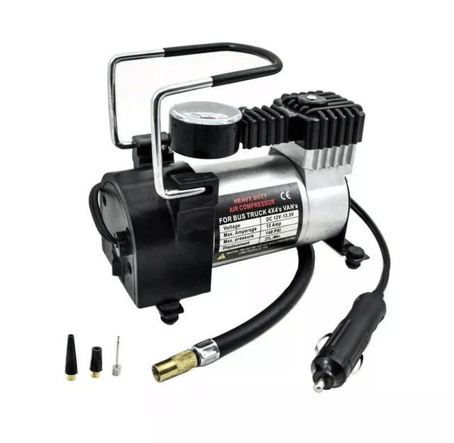 Compressor De Ar Mini Compressor Elétrico Portátil 12v Prata